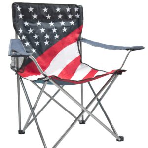 WFS Camping Quad Chair, Red/White/Blue