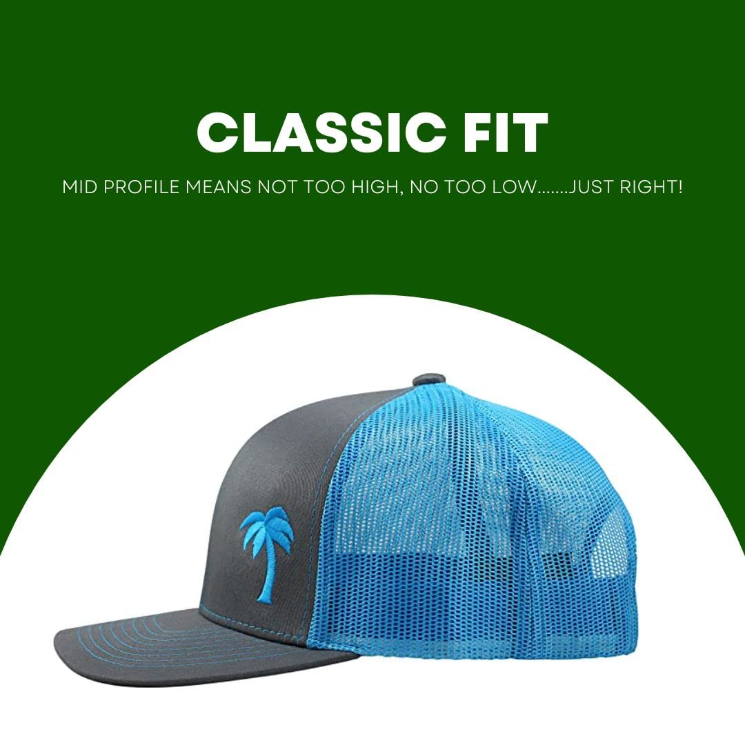 LINDO Trucker Hat - Palm Tree Series (Graphite/Aqua)