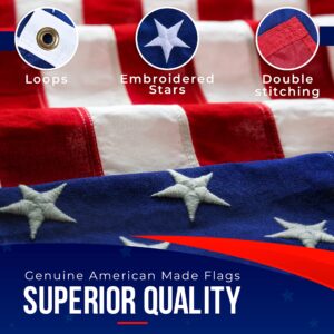 American Flags for Outside 5X8 -American Flag 5x8 Made in USA -Heavy Duty Flags Outdoor with Embroidered Stars and Sewn Stripes 5x8 US Flag for High Wind- All Weather Flags