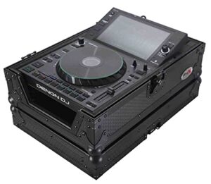 prox xs-cdbl flight case for pioneer cdj-3000 djs-1000 denon sc6000 prime large format cd-media player black on black