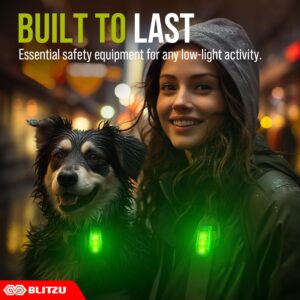 BLITZU Kayak Strobe Light for Walking at Night Wrist Light Stroller Light Lights Running at Night Shoe Lights for Running at Night Light for Running at Night Backpack Reflector Dog Harness Light Green