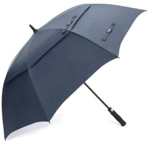 g4free 68 inch automatic open golf umbrella double canopy extra large oversize windproof waterproof stick umbrellas(navy blue)