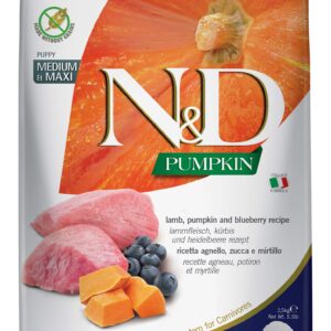 Farmina N&D Dog Dry Puppy Grain-Free Pumpkin Medium/Maxi Lamb & Blueberry 5.5 Pounds