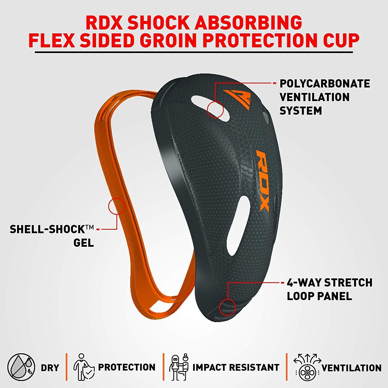 RDX Groin Cup for Muay Thai, MMA, Boxing and Training, Ventilated Protector Shield Support for Kickboxing, Martial Arts, Taekwondo, BJJ, Karate, Fighting, BJJ, Krav maga and Sparring