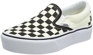 vans men's low-top slip on trainers, black and white checker w, 9