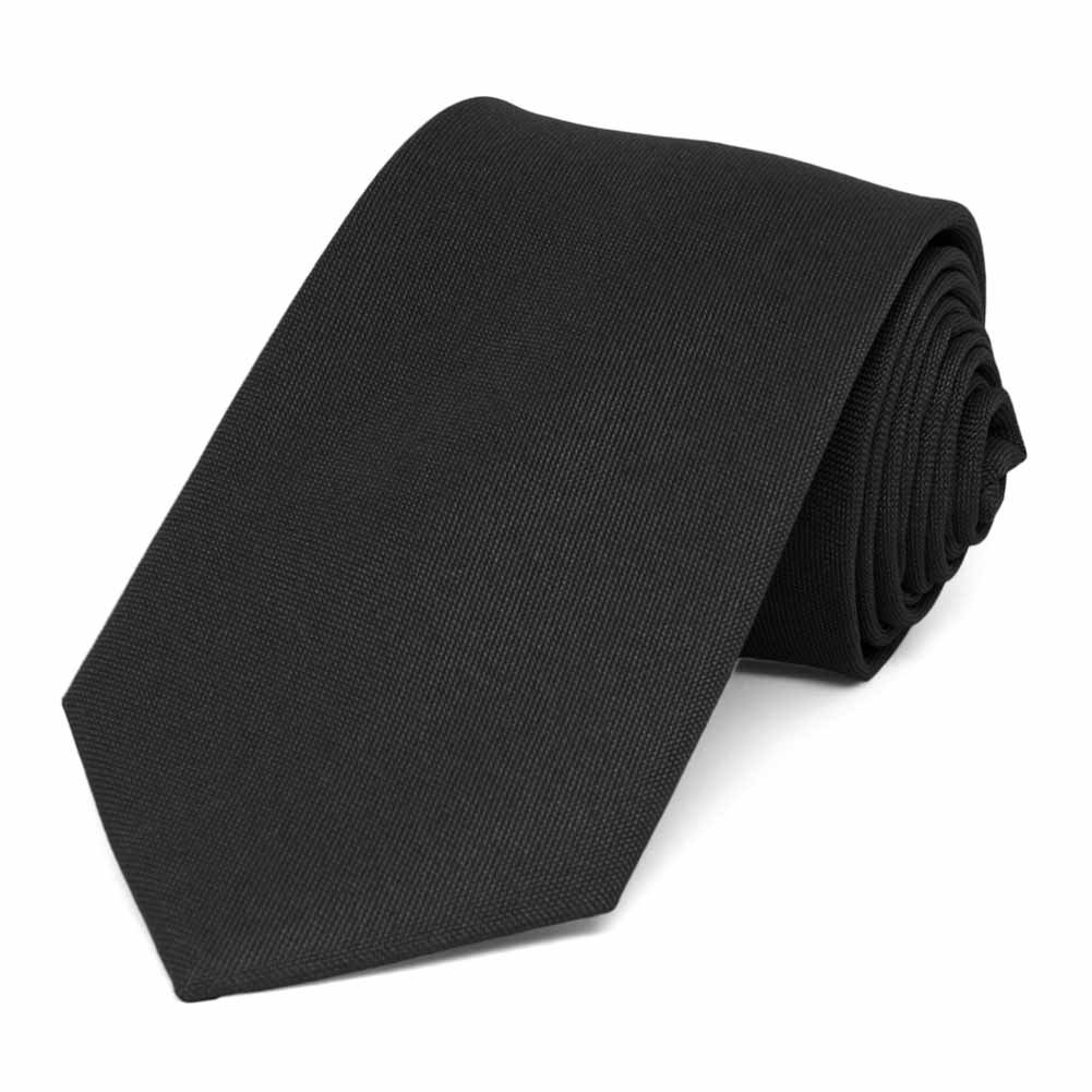 tiemart Matte Finish Tie, 3" Width (Black)