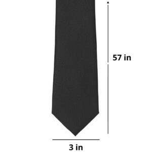 tiemart Matte Finish Tie, 3" Width (Black)