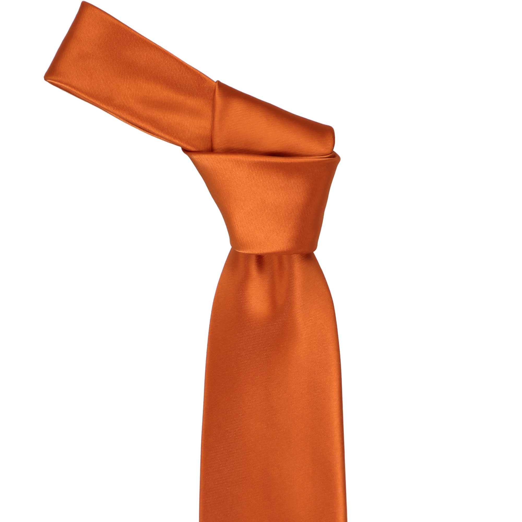 tiemart Premium Solid Color Necktie (Burnt Orange)