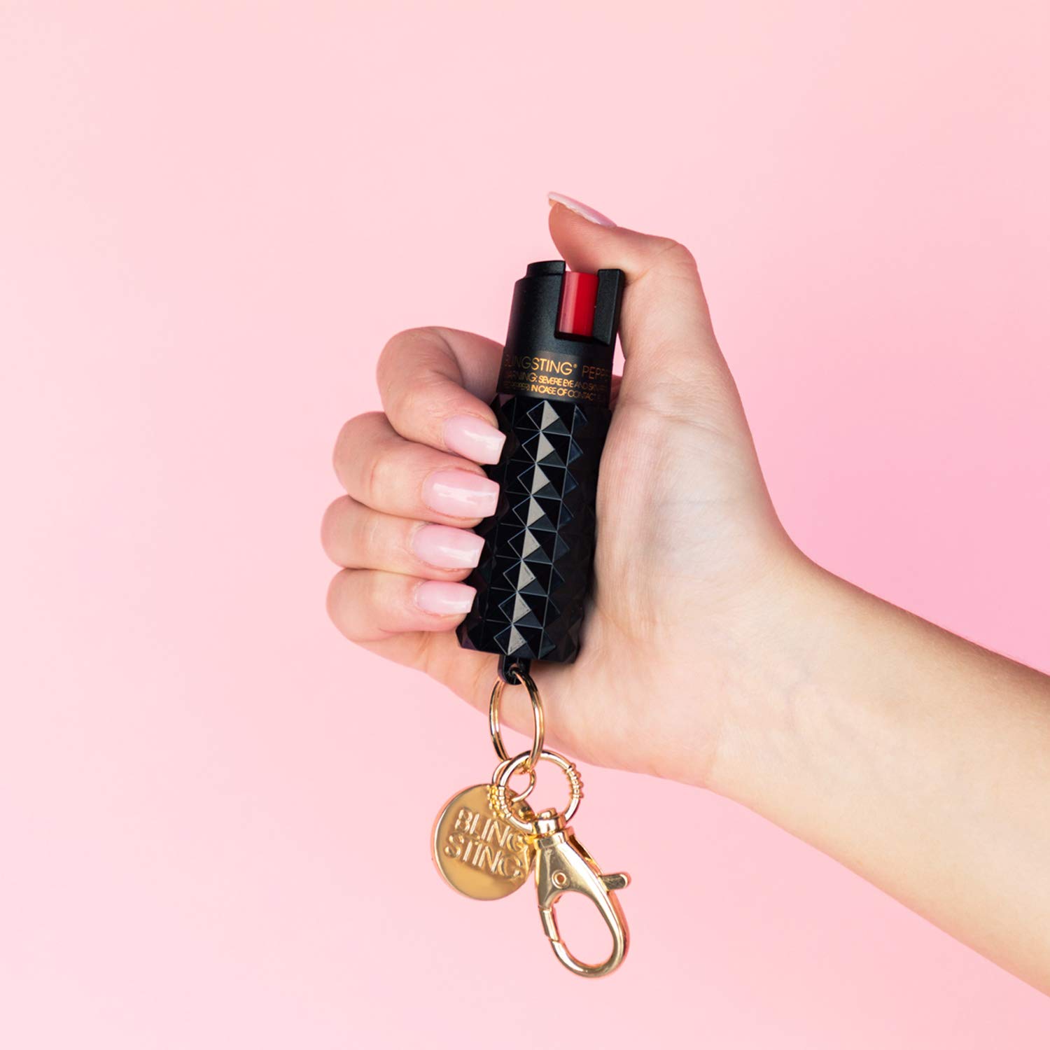 BlingSting Pepper Spray Keychain for Women Black