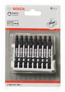 bosch professional 8pcs. double screwdriver bit set torx (impact control, 8 x t25-t25 bits, length 65mm, pick and click, accessory impact drill)