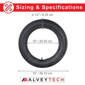 AlveyTech 2.75/3.00-10 (90/65-10) Bent Valve Stem Inner Tube - for The Baja Motorsports Dirt Runner, Coolster, Minimoto, MotoTec, Motovox, Razor MX500/600, SX500, Bike Tubes, Electric Scooter