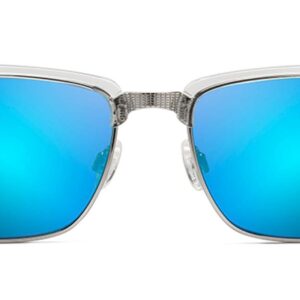 Maui Jim Men's and Women's Kawika Polarized Classic Sunglasses, Crystal/Blue Hawaii, Medium