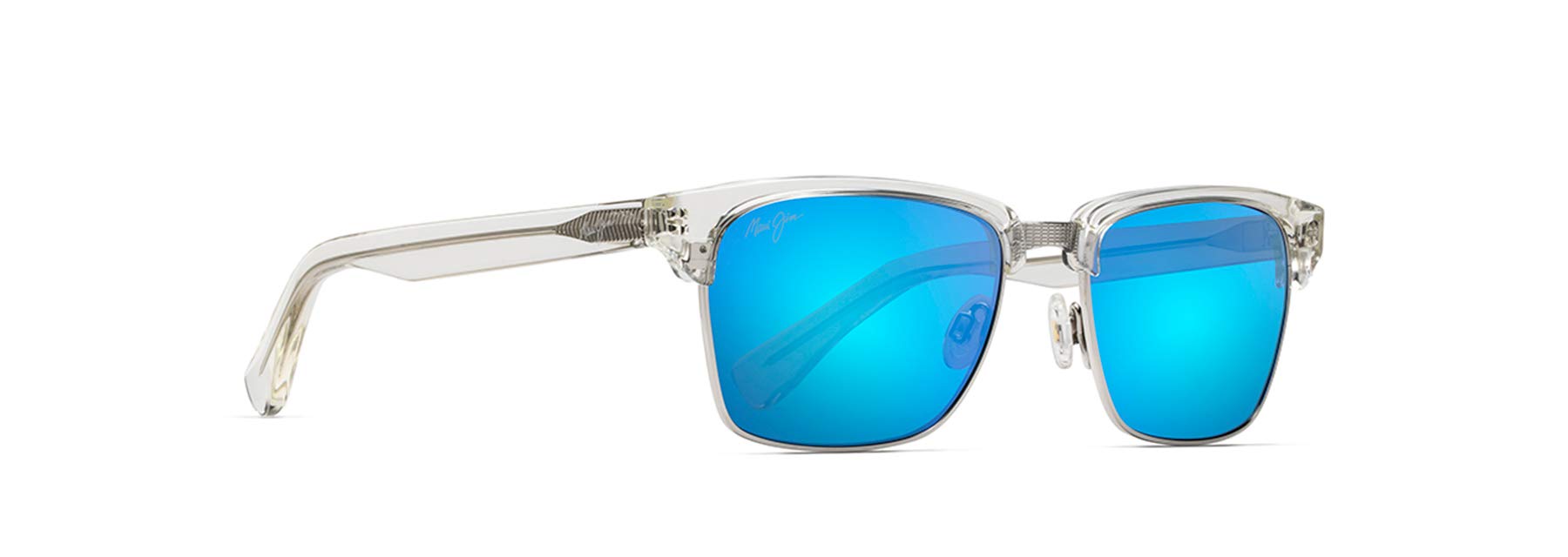 Maui Jim Men's and Women's Kawika Polarized Classic Sunglasses, Crystal/Blue Hawaii, Medium