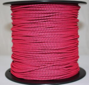 flo pink & black speckled bcy #24 d loop rope release material 10'