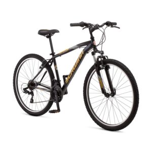 Schwinn High Timber Mountain Bike for Adult Men Women, 27.5-Inch Wheels, 21-Speeds, Front Suspension, Steel Frame and Alloy Linear Pull Brakes, Black