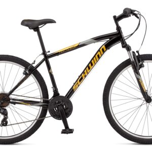 Schwinn High Timber Mountain Bike for Adult Men Women, 27.5-Inch Wheels, 21-Speeds, Front Suspension, Steel Frame and Alloy Linear Pull Brakes, Black