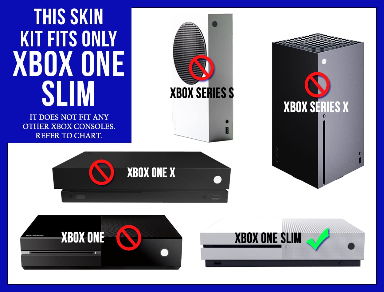 Sky Chrome Mirror - Vinyl Decal Mod Skin Kit by System Skins - Compatible with Microsoft Xbox One Slim (XB1 Slim)