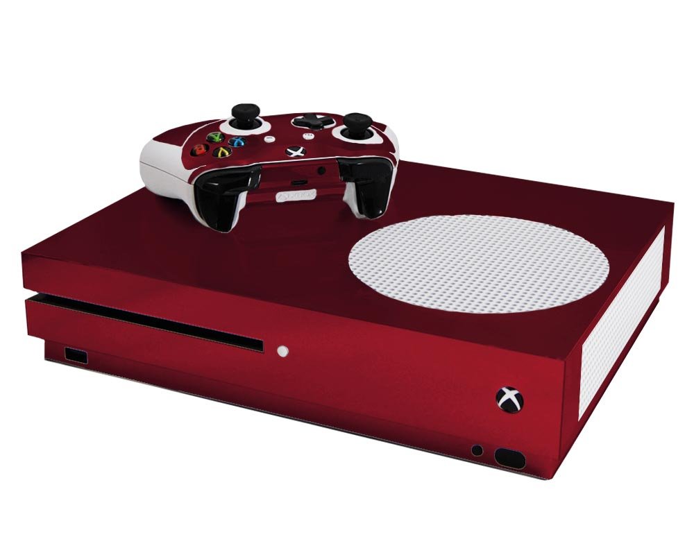 Bold Burgundy - Vinyl Decal Mod Skin Kit by System Skins - Compatible with Microsoft Xbox One Slim (XB1 Slim)