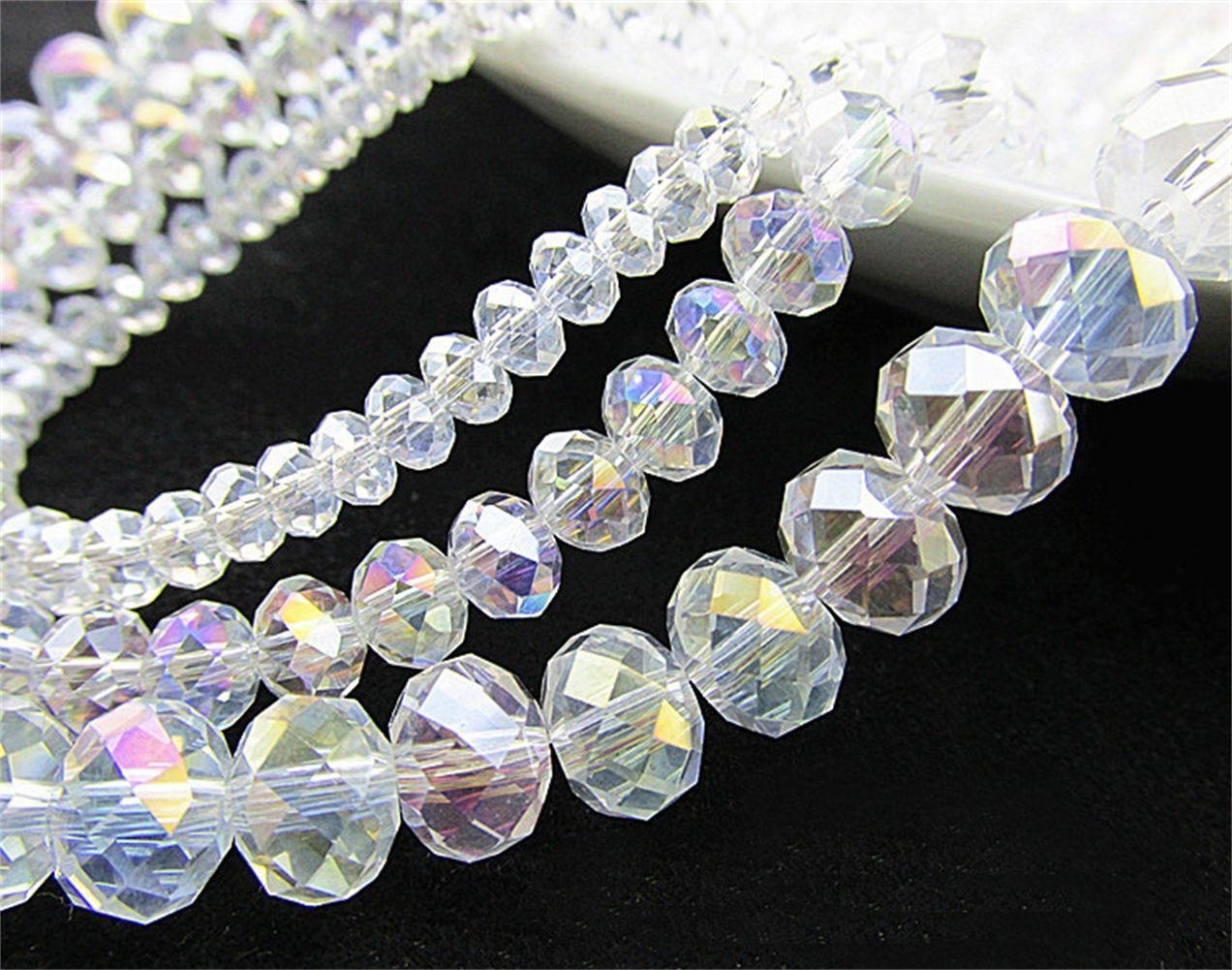 Bingcute Wholesale Crystal Rondelle Light AB Beads Gemstone Loose Beads Choice 4mm 6mm 8mm 10mm 12mm