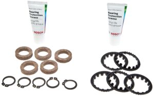 bosch ebike service kit. bearing protection ring bdu2xx. bearing rings, feltrings, circlips and grease. 2100620