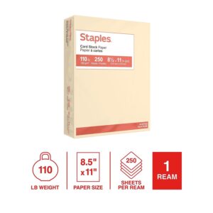 Staples 490890 Cardstock Paper 110 lbs 8.5-Inch x 11-Inch Ivory 250/Pack (49703)