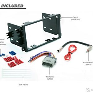 SCOSCHE Install Centric ICGM8BN Double DIN Complete Basic Installation Solution for Installing an Aftermarket Stereo Compatible with Select 2000-13 GM Vehicles,Black