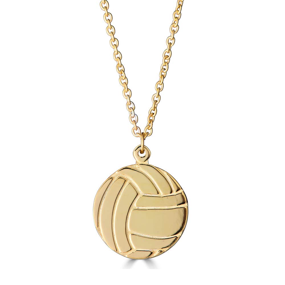 Deidreamers Sterling Silver Sports Necklace (volleyball (Gold : Medium))