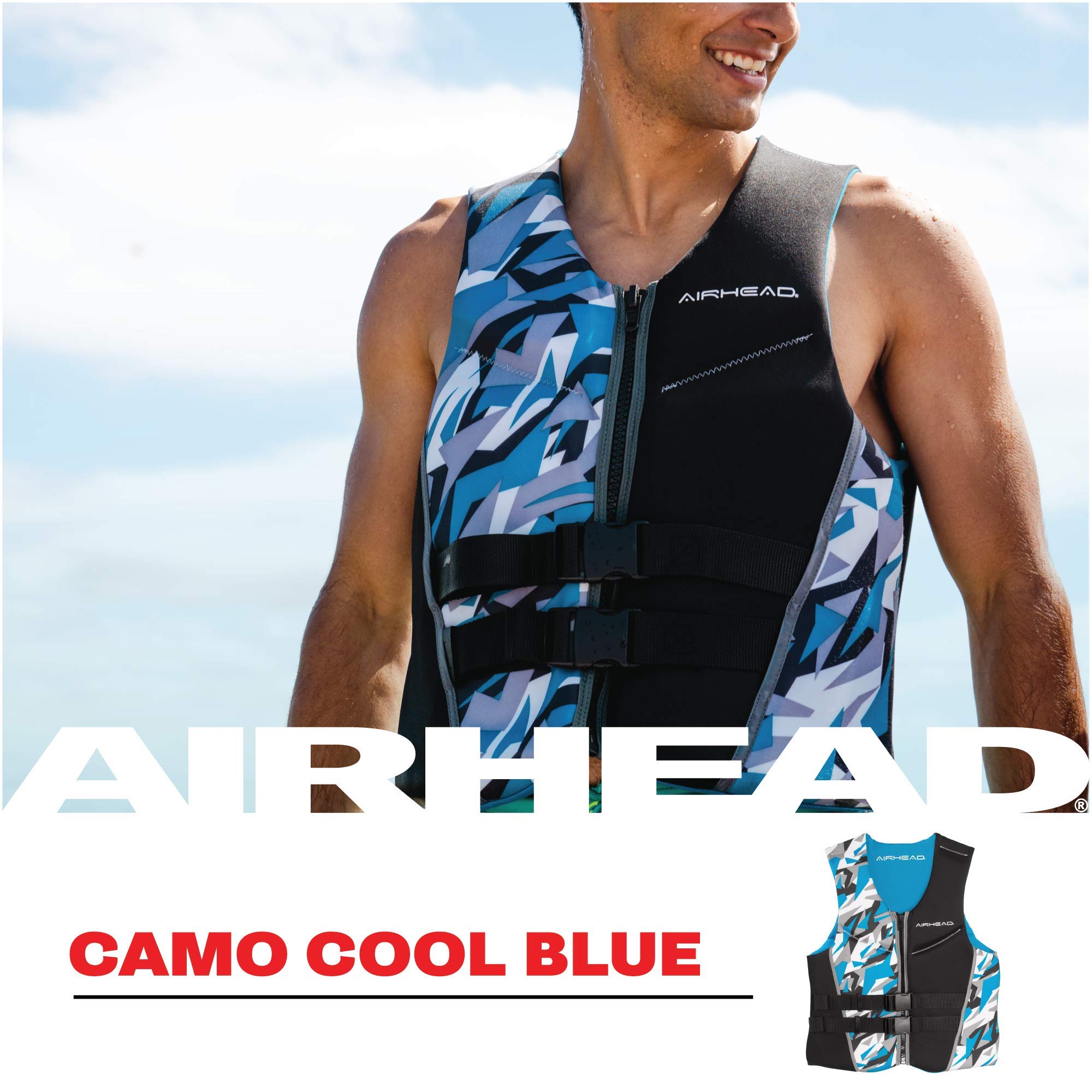 Airhead Men's US Coast Guard Approved CAMO COOL Kwik-Dry Neolite Flex Life Jacket