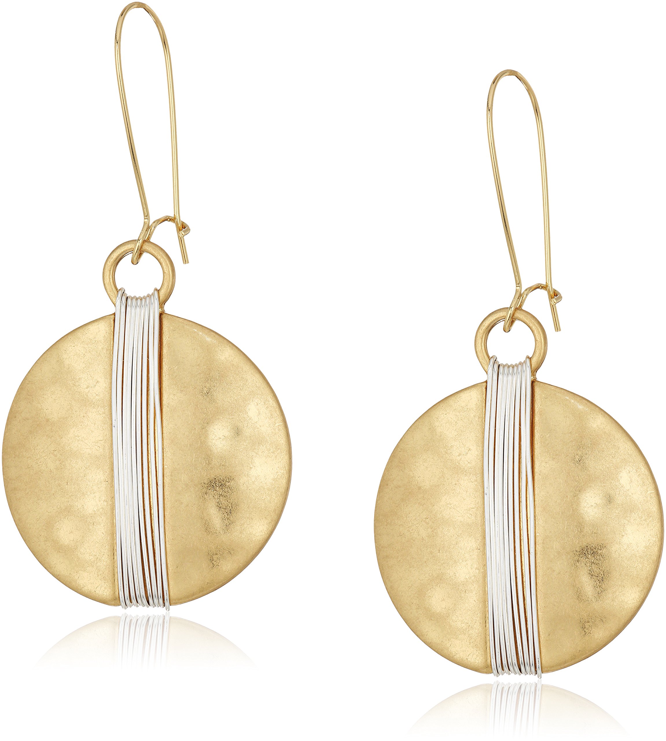 Robert Lee Morris "Primal Connection" Two-Tone Wire Wrapped Circle Drop Earrings