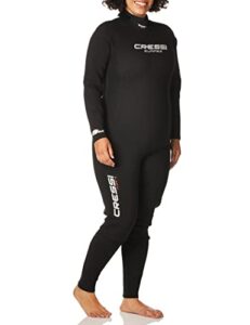 cressi summer 2.5mm womens back zip full wetsuit, black, medium