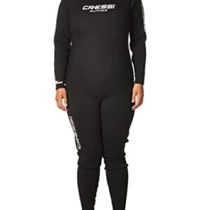 Cressi Summer 2.5mm Womens Back Zip Full Wetsuit, Black, Medium