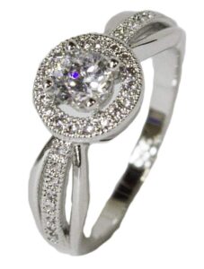 women's rhodium plated dress ring ornate round cut cz 046 (8)