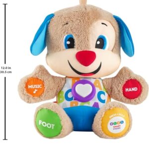 Fisher-Price Baby & Toddler Toy Laugh & Learn Smart Stages Puppy Musical Plush with Lights & Phrases for Infants Ages 6+ Months