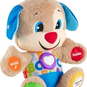 Fisher-Price Baby & Toddler Toy Laugh & Learn Smart Stages Puppy Musical Plush with Lights & Phrases for Infants Ages 6+ Months