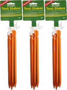 coghlan's 4-pack ultralight aluminum tent stakes, 9" (3-pack)