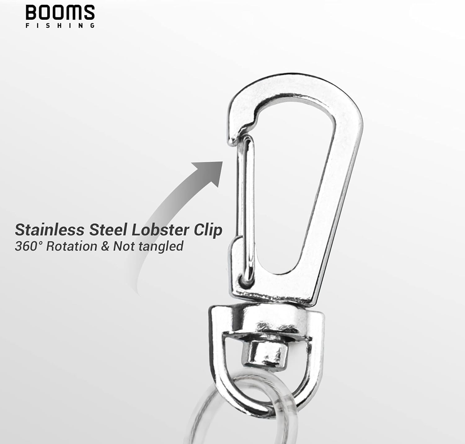 Booms Fishing T04 Fishing Lanyards 6pcs Pack Fishing Tool/Pole Safety Coil Lanyard Retractable Wire Inside TUP Cover