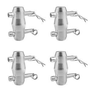 ottff 4 pack aluminum double ended conical coupler with clips pin dj stage truss clamp trusses parts - fit f34 f33