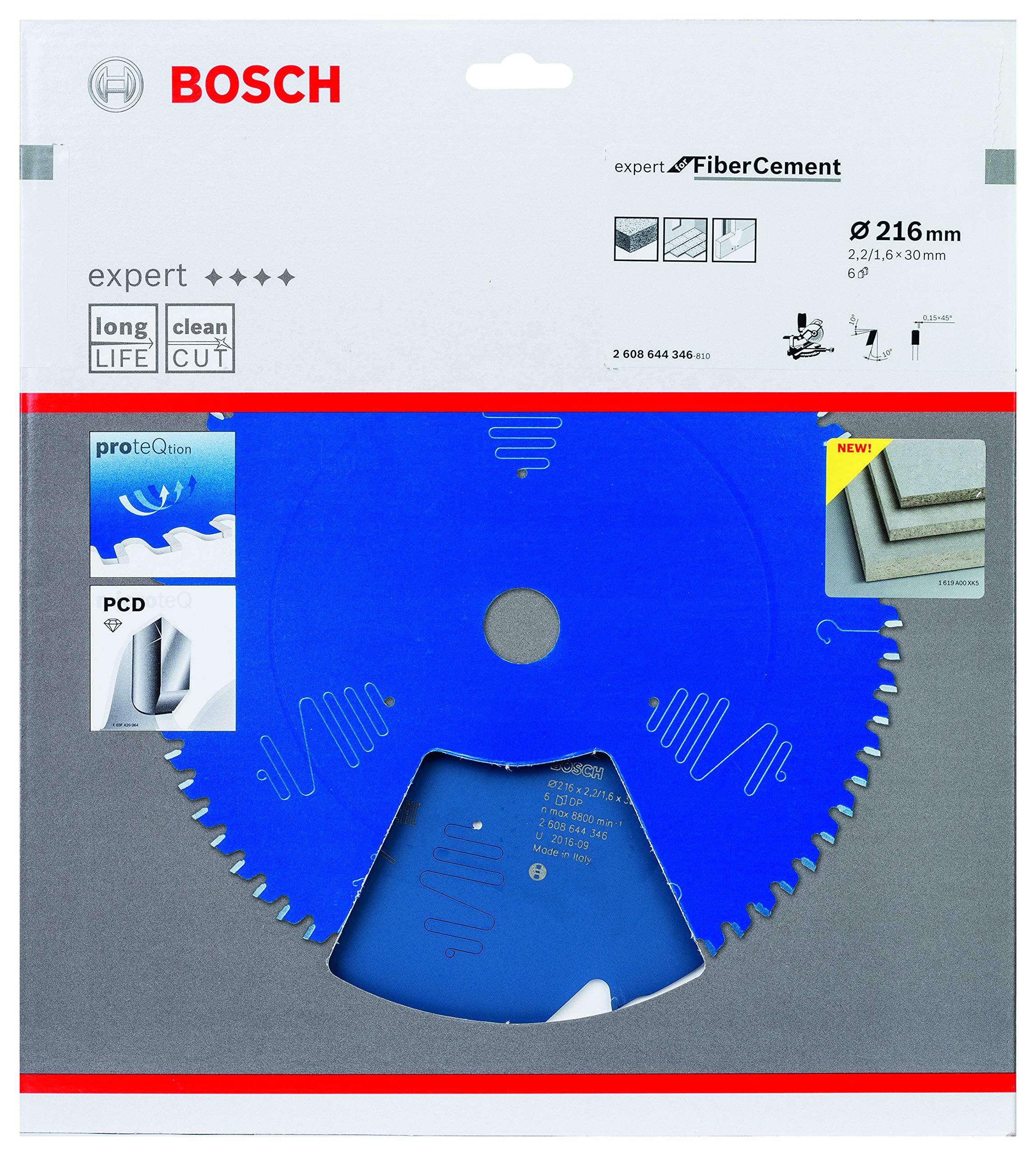 BOSCH 2608644346 EX FC B Circular Saw Blade 216 x 30 mm with 6 Teeth, Colour, Size