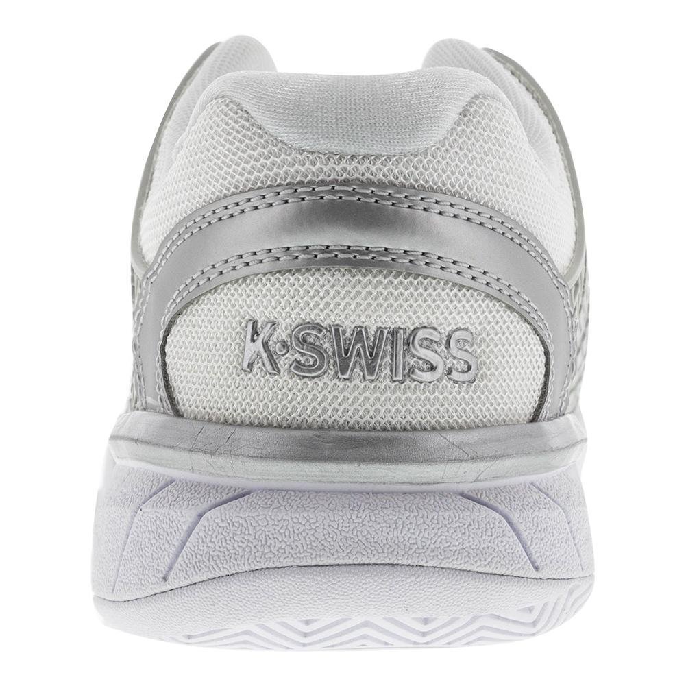 K-Swiss Women's Hypercourt Express Tennis Shoe, White/Silver, 6 M