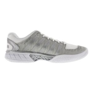 K-Swiss Women's Hypercourt Express Tennis Shoe, White/Silver, 6 M