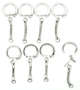 key chains snake chain with snap end and jump ring for craft findings - pack of 50