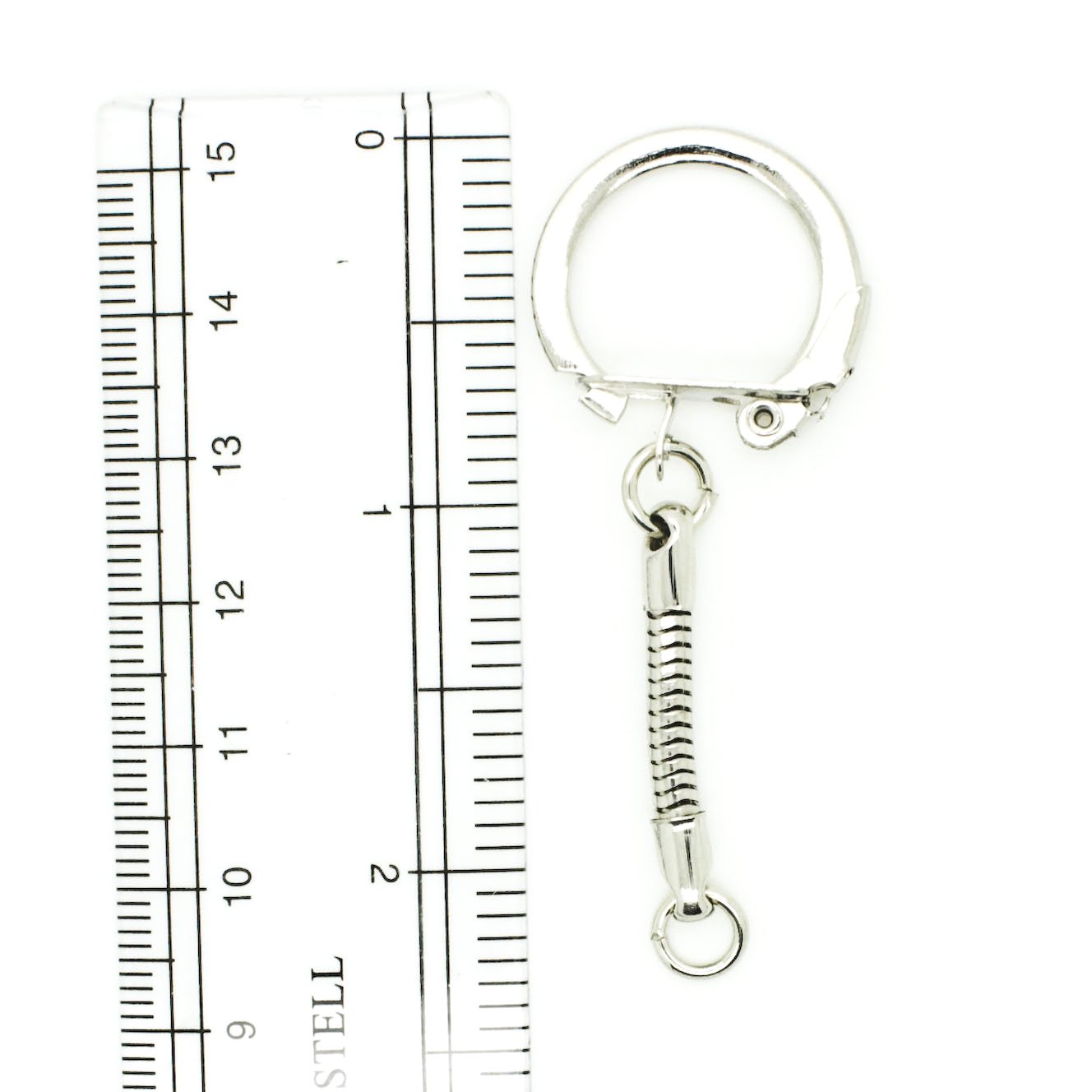 Key Chains Snake Chain with Snap End and Jump Ring for Craft Findings - Pack of 50