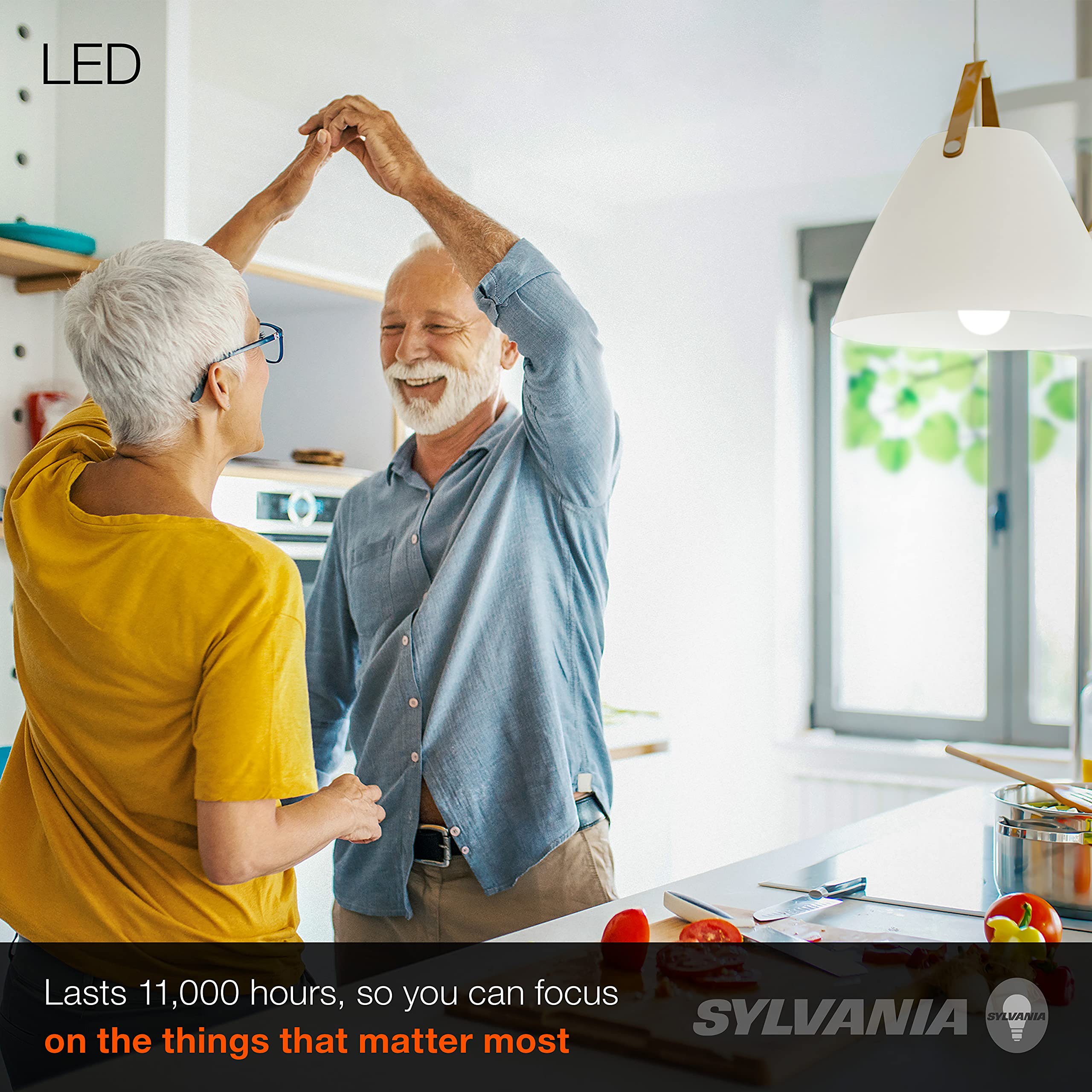 SYLVANIA LED A19 Light Bulb, 40W Equivalent, Efficient 6W, Medium Base, Frosted 5000K Daylight, 12 Pack