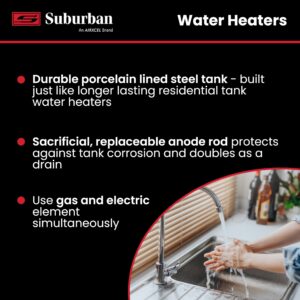 Suburban 5243A Electric Water Heater SW10DE with Direct Spark Ignition - 10 Gallon