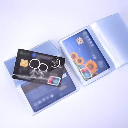 Shappy 2 Pieces Plastic Wallet Insert Credit Card Holder with 10 Page 20 Slots and 10 Page 10 Slots, Transparent