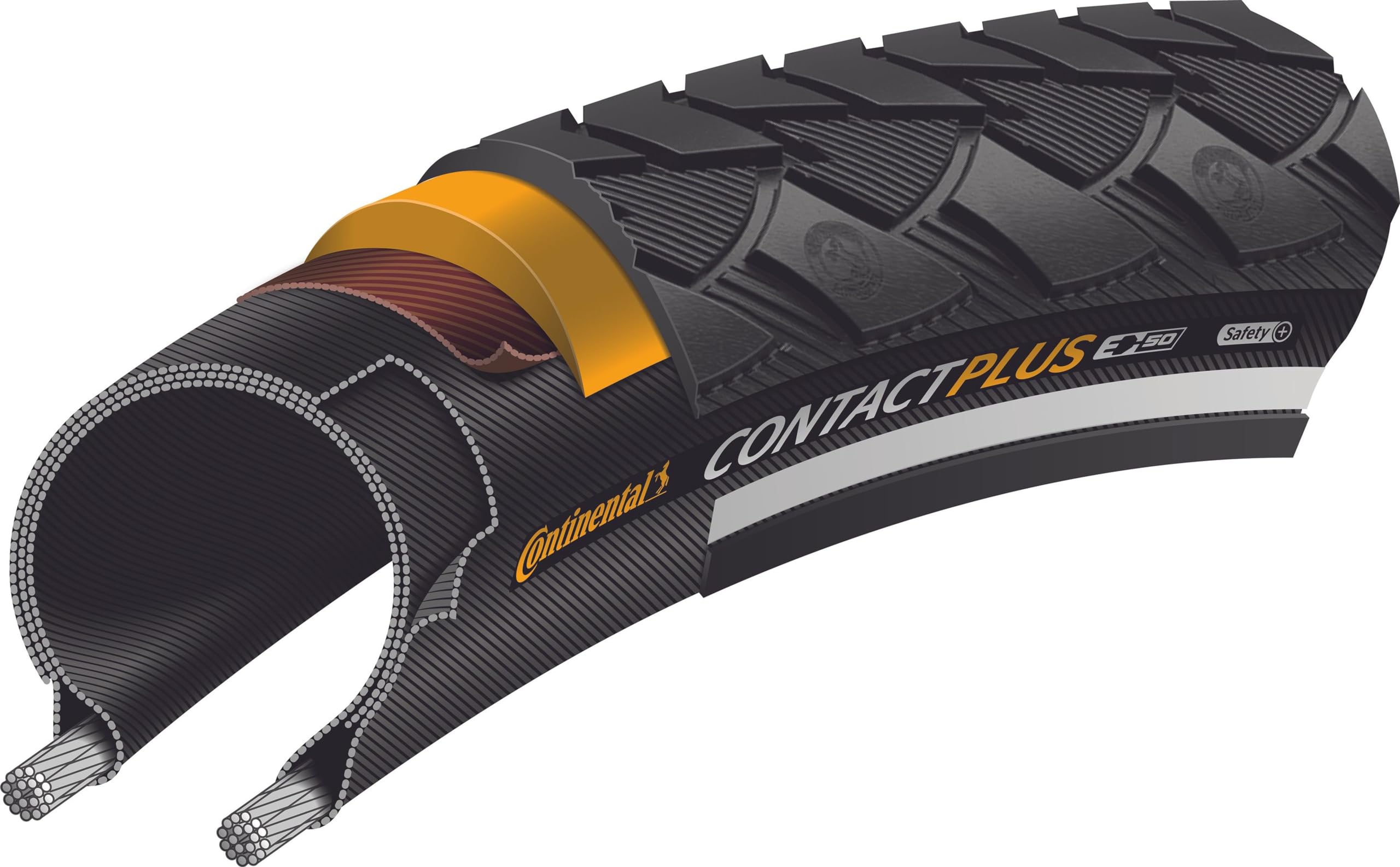 Continental Contact Plus ETRTO (42-635) 28 x 1 1/2 REFLEX Bike Tires, Black