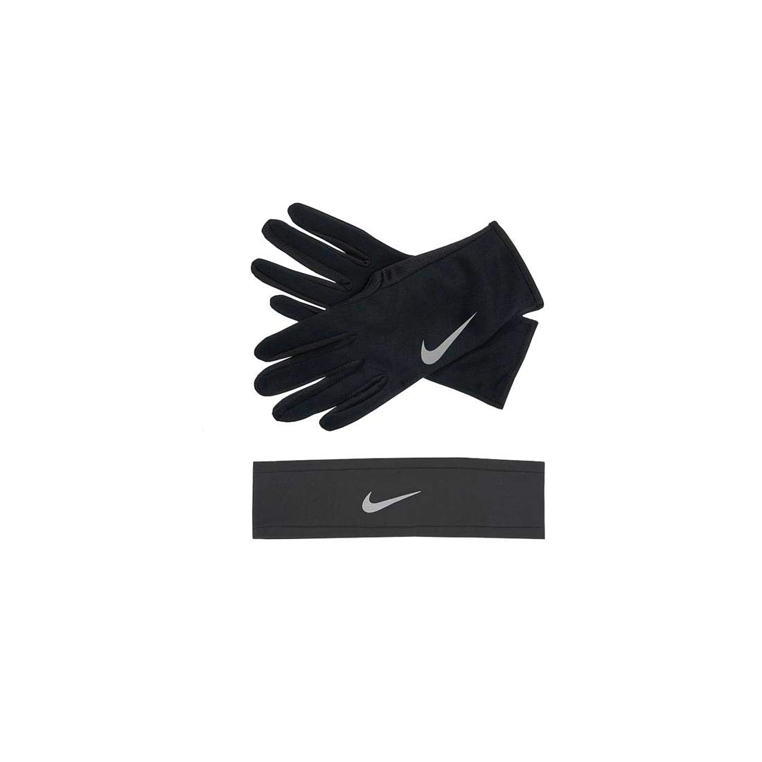 Nike Dry Women's Athletic Headband & Gloves Set (Black/Anthracite, Medium/Large)