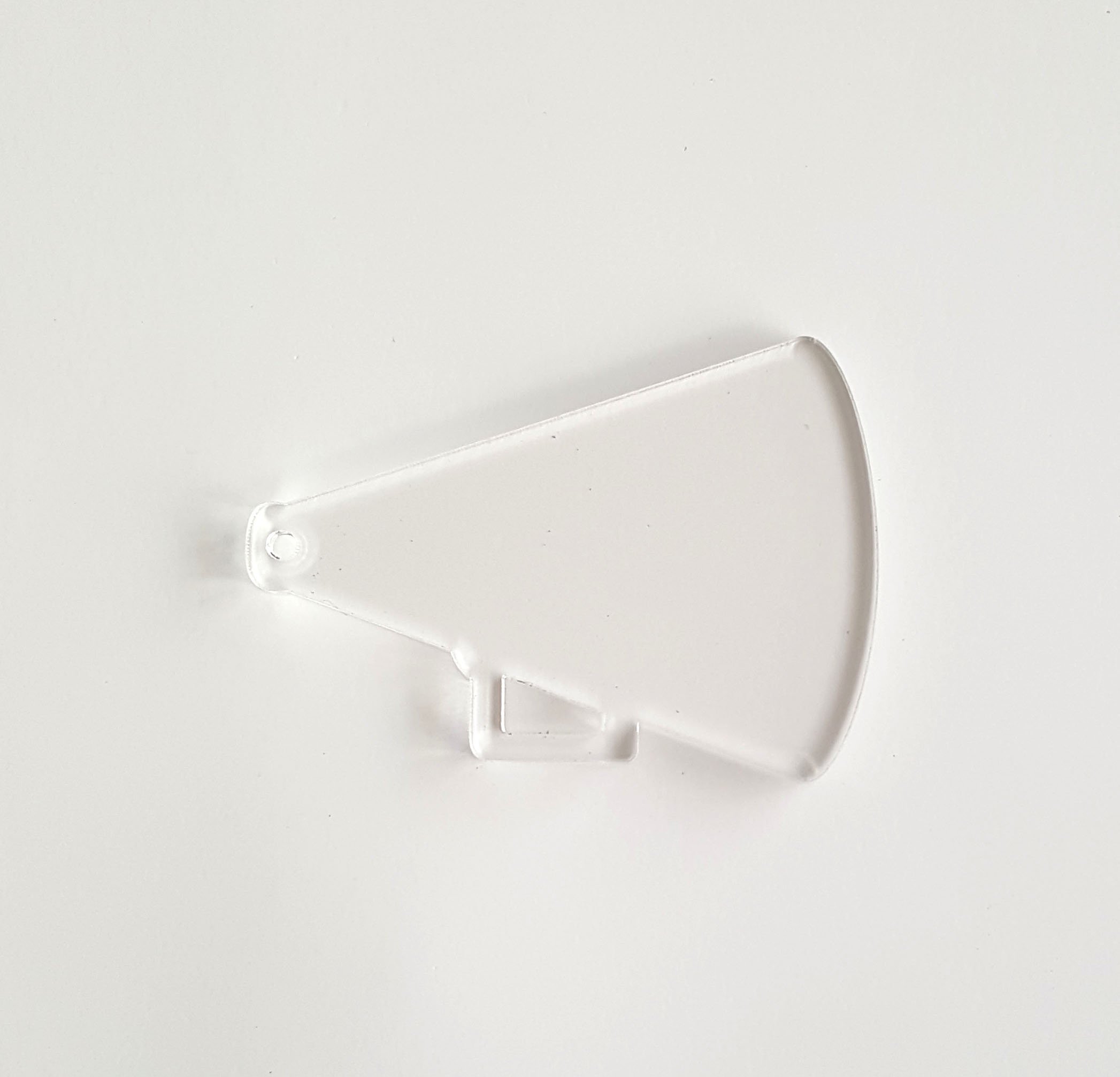 25 Acrylic Keychains Blank Megaphone Clear 1/8" Thick (Optional Key Ring) (3" with Key Ring)