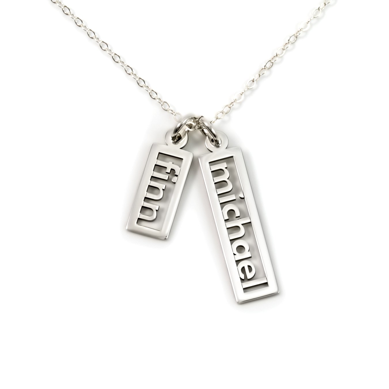 AJ's Collection Personalized Necklace Open Double Sterling Silver or 14k Gold Plate over Sterling Silver (18)