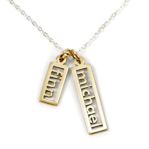 AJ's Collection Personalized Necklace Open Double Sterling Silver or 14k Gold Plate over Sterling Silver (18)